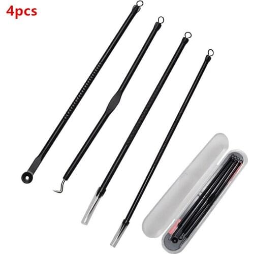 4pc/Set Stainless Steel Blackhead Remover Needles Acne Facial Cleanser Needle Pimple Spot Extractor Beauty Tools Skin Care