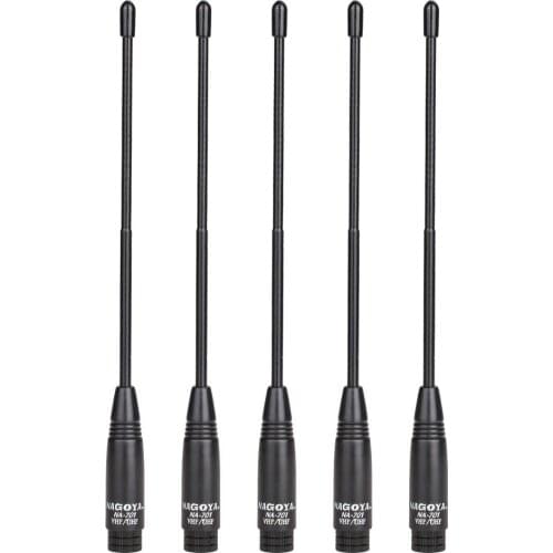 5PCS Nagoya NA-701 SMA-Male Dual Band 144/430Mhz Flexible Soft Antenna HT/Scanner for TYT Wouxun Walkie Talkie HF Transceiver