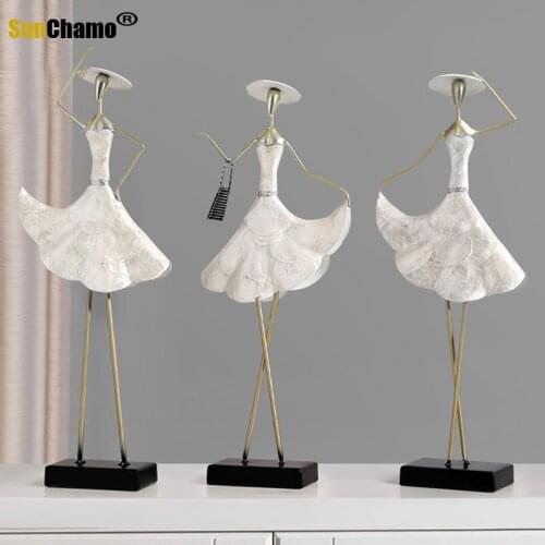 55cm Abstract Beautiful Woman Statue Beautifully Fashion Woman Figurine Art Sculpture Iron Art&Craft Home Decoration