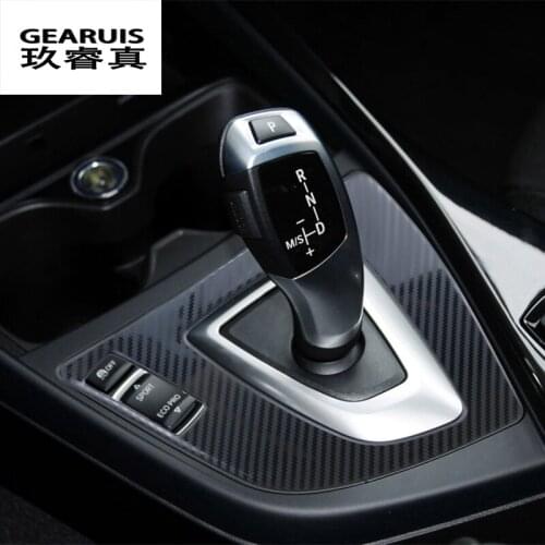 Car Styling for BMW F20 F21 LHD Car Interior Carbon Fiber Gear Shift Panel Frame Covers Trim Auto Stickers 1 Series Accessories