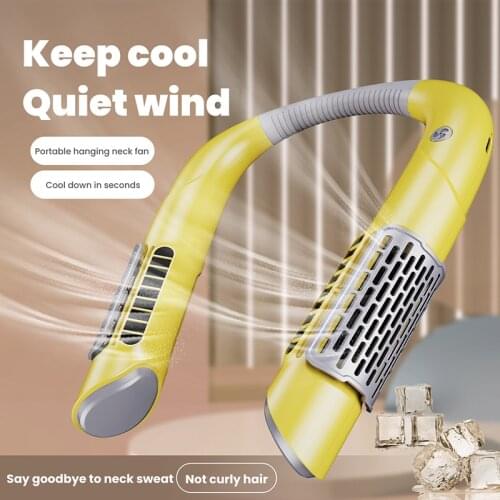 Mini Bladeless Fan Neck Fan USB Rechargeable Mute Sports Neckband Fans Air Cooler for Home Outdoor