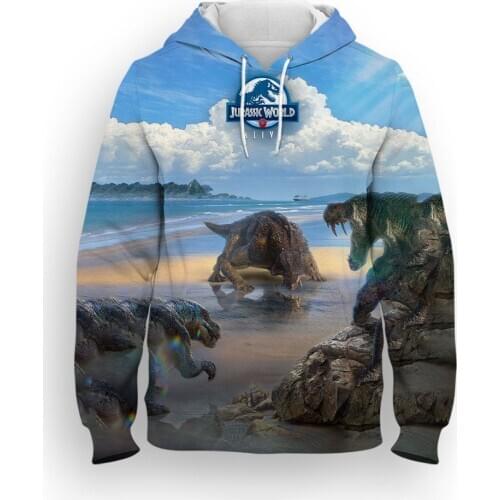 Jurassic World Japan Harajuku Childrens Clothes Hoodies Kids Sweatshirts Hoody Cartoon Anime Top Boys/Girls Pullover Hoodie man