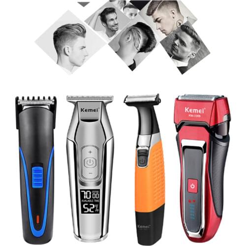 Kemei Shaver Wireless Rechargeable Electric Clipper Electric Shaver Mens Trimmer Styler Precision Trimming Machine Haircut Tool