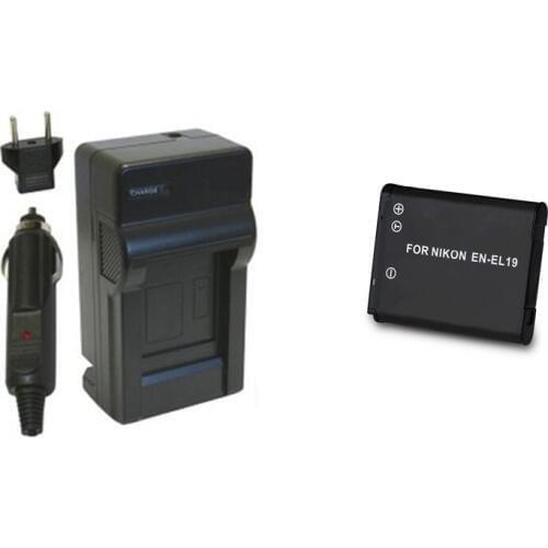 EN-EL19 ENEL19 EL19 Battery and Charger for Nikon Coolpix S32 S33 S100 S2500 S2750 S3100 S3200 S3300 S3400 S3500 S4100 S4150