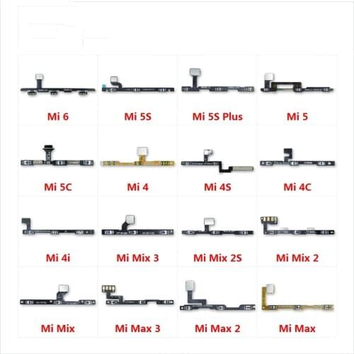 Power On Off Button Volume Switch Key Flex Cable For XiaoMi Mi 6 5 5C 5S Plus 4 4C 4i 4S Mix 2S Max 3 2 Repair Parts