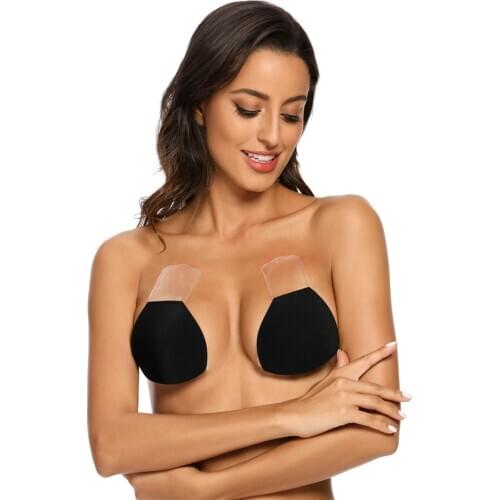 Backless Push Up Bra Nipple Covers Adhesive Bra Invisible Breast Lift Cover Sticky Reusable Bra for Women