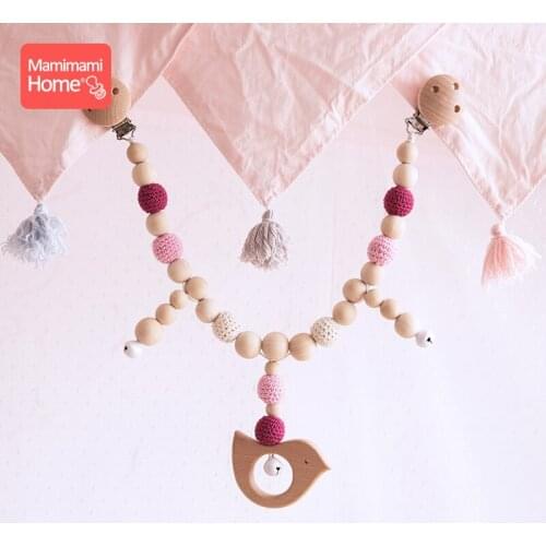 Mamihome 1pc Baby Wooden Teether Cart Chain Bpa Free Beech Rodent Nipple Holder Pacifier Pendant Soother Clasp Nurse Gifts Toys