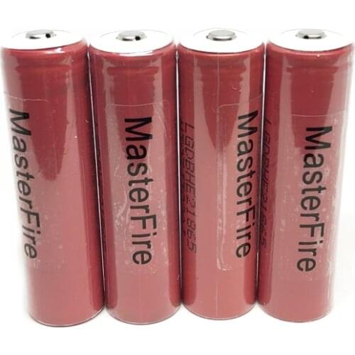 MasterFire 4pcs/lot Genuine ICR18650HE2 2500mah lithium battery 18650 HE2 rechargeable li-ion button top batteries cell 30A