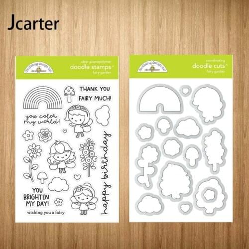 Rainbow Angel Girl Flowers Cloud Metal Cutting Dies and Clear Stamps Craft Stencil for Scrapbook Album Paper Make Template Decor