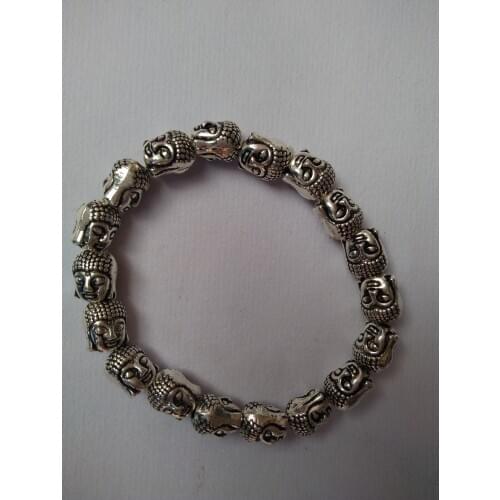 Artesanía de metal chino una pulsera con una estatua de Buda decoración del hogar