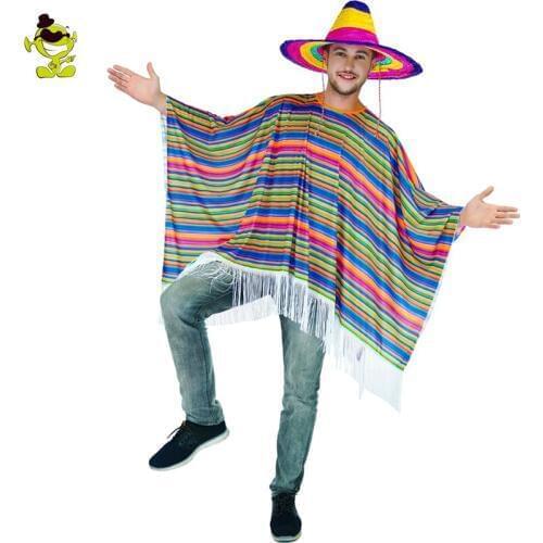 Mens Halloween Mexican Cloak Mexico Costume Mexican Fancy Dress Cape Party Costume for party Mexico Costumes Cosplay