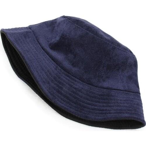 Mens and womens autumn and winter Double-sided fisherman cap All-match velvet pot hat Sun hats
