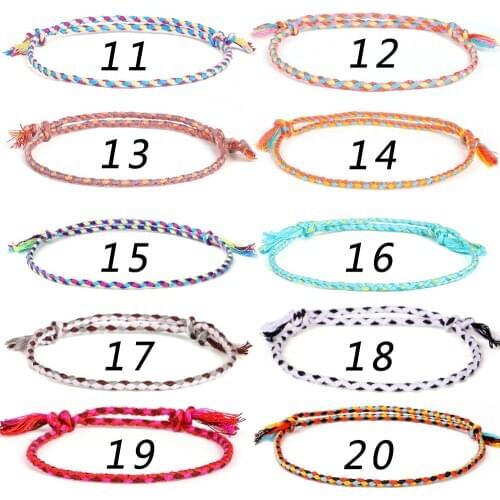 Woven Friendship Bracelets 20 Pcs Braided Bracelets Handmade Colorful Adjustable String Bracelet for women girl teen