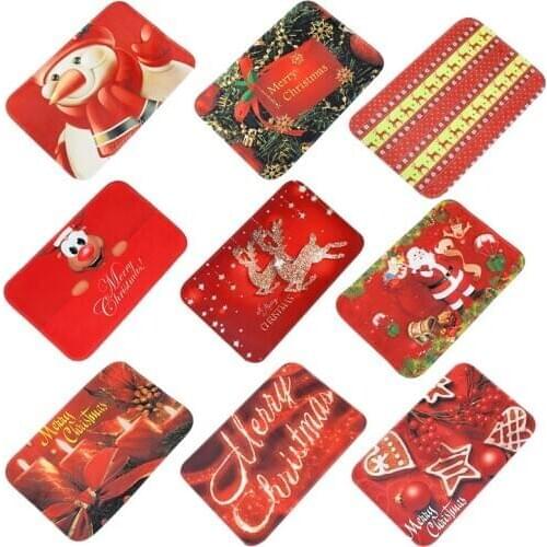 40*60cm Merry Christmas Mat Santa Claus Outdoor Carpet for Christmas Decoration Home Bathroom Anti-slip Mat New Year Gift