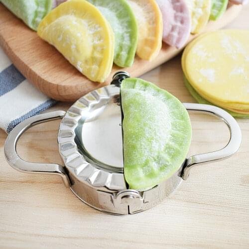 2Pcs DIY Dumplings Maker Stainless Steel Dumpling Molds Empanada Press Jiaozi Mould Manual Dumpling Tools Kitchen Accessories