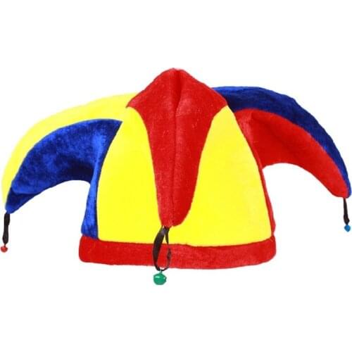 Women Men Circus Clown Hat Carnival Caps Fancy Dress Decoration Party Triangle Clown Hat Props
