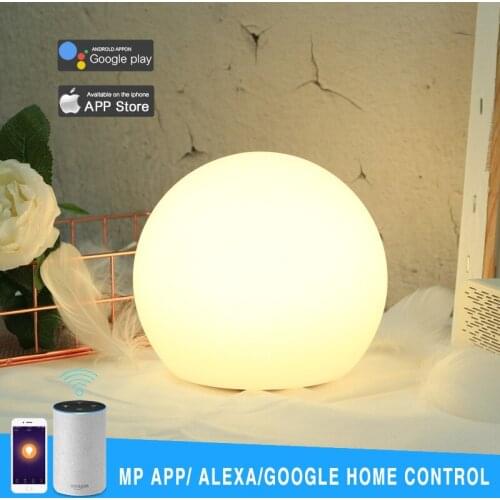 WiFi Smart Control RGB+CW LED Night Light USB Rechargeable Table Ambient Lamps Works with Alexa Google Assistant Mobile APP