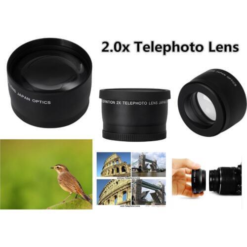 LimitX 55mm 2X magnification Telephoto Lens for Sony Alpha A33 A35 A37 A55 A56 A57 A58 A65 A68 with 18-55mm Lens