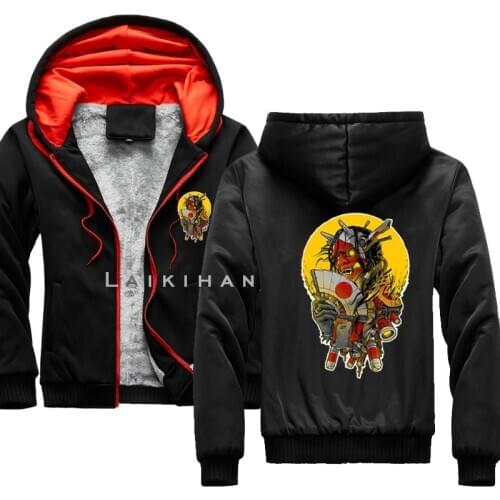 Hannya Mecha - Cyberpunk Horror Mens Oversized Hoodie Anima 5XL Harajuku Hoodie Oversize For Men Black Man Hoody Men Sweatshirt