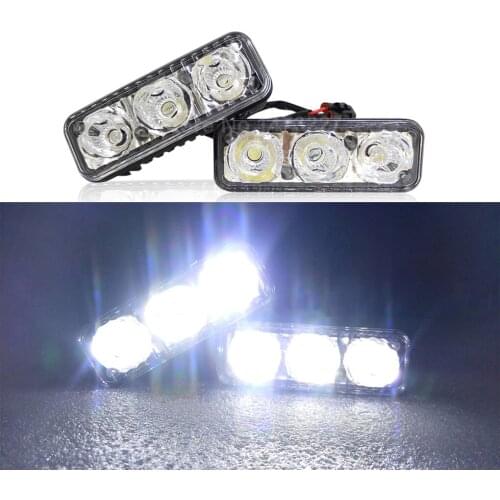 2Pcs Waterproof Car High Power LED Running Lights with Lens DC 12V 6000K 6 LED Replacment