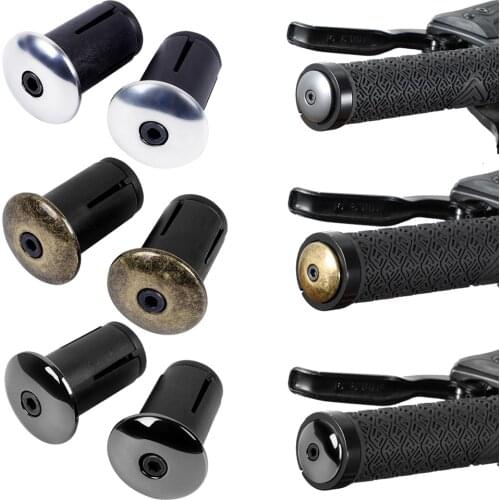 1 Pair Bike Lightweight Bar End Plugs Aluminum Road Bicycle Grip Anti-slip Firm Handlebar Caps Accessory Bike Bar End Plugs