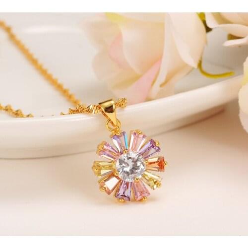 Crystal pendant classic pendant necklace chain for women Mothers Day gift Zircon Necklace Women Wedding Jewelry Femme Collier
