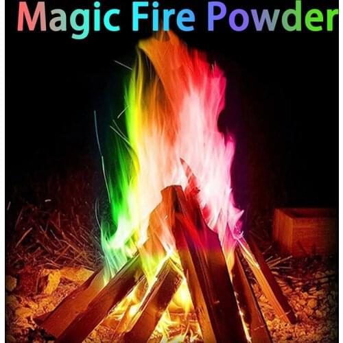 1PC Coloured Flames Mystical Illusion Tricks Pyrotechnics Bonfire Sachets Fireplace Magicians Pit Patio Pyrotechnics Toy