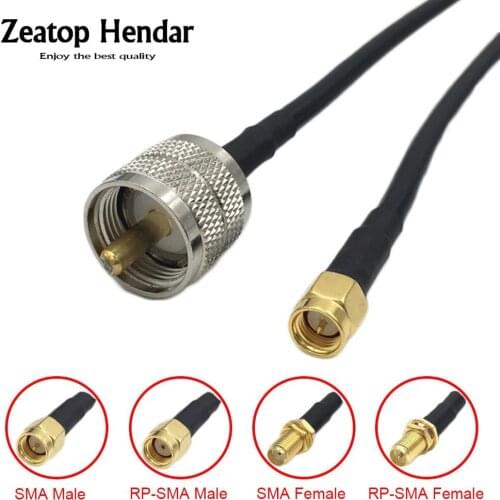 1Pcs RG58 / LMR195 Crimp Cable UHF PL259 Male Plug to SMA RP-SMA 4Types Jack RF Coaxial Wire Connector 15cm 20cm 30cm 50cm 1M
