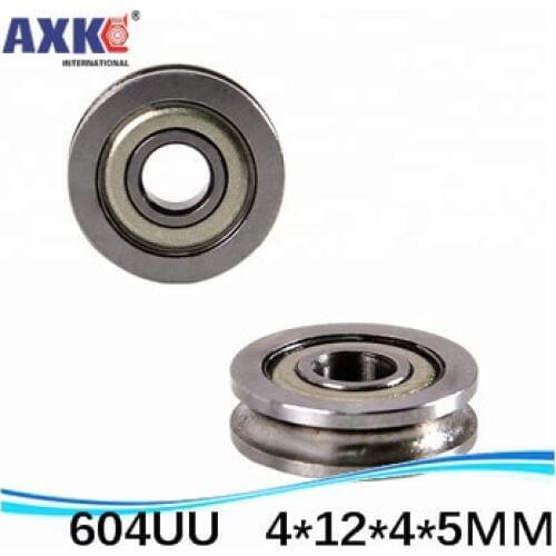 10pcs ABEC-5 4mm Walking guide rail groove U groove 604UU 4*12*4*5 mm 3D printer dedicated feeding roller bearings U604W5 U604ZZ