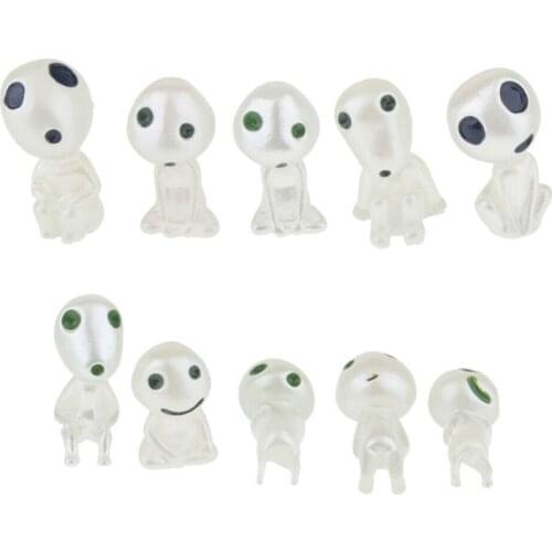 10pcs Tree Spirit Princess Mononoke Mini Action Figure Glow In Dark Luminous Elf Tree Dolls Cartoon Figurines Toys Garden Statue