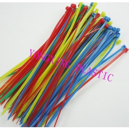 100pcs/lot 2017 new 100pcs 8"(18lbs) 2.0x200mm Network Nylon Plastic Cable Wire Zip Tie Cord Strap