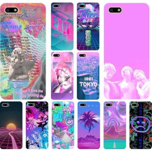 154H Vaporwave Aesthetics Soft Silicone Tpu Cover Case for huawei Honor 7a pro 7x play case