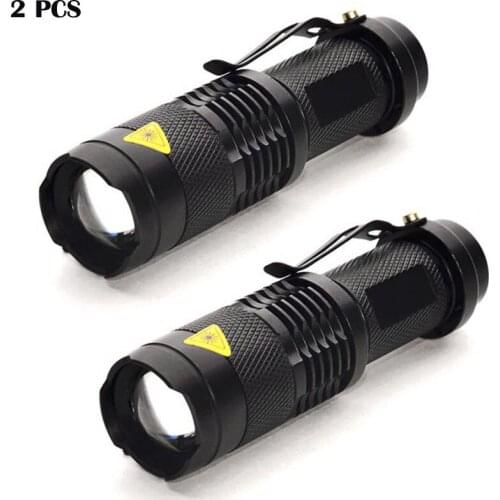 2pcs/ lot) Portable mini LED Flashlight 1 Mode Zooming Flahlight Torch White Light LED Lamp Torchlight AA 14500 Flashlight