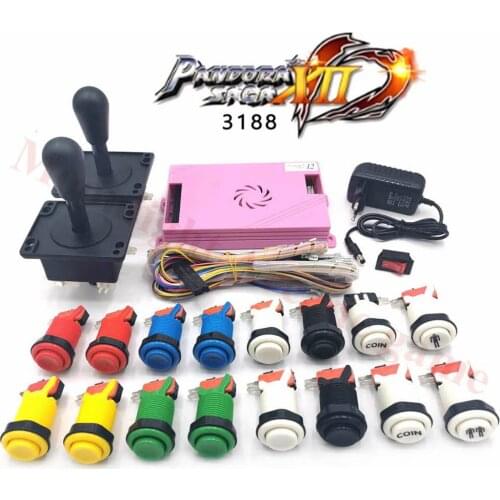 3188 in 1 Pandora Saga Box 12 game board DIY Arcade Kit 8 way joystick & American Style Push Button for 2 Playes Arcade Machine