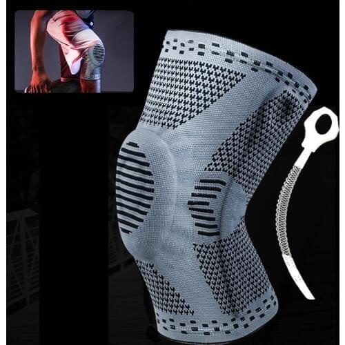 3D Knee Support Patella Brace Silicone Spring Kneepads Basketball Knitted Compression Elastic Knee Sleeve Support Sports