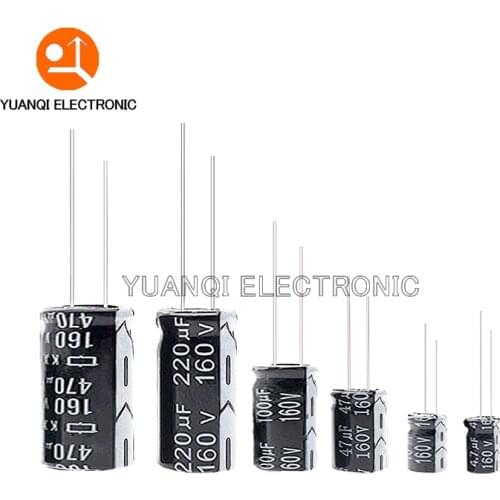 5pcs 160V Aluminum Electrolytic Capacitor 1UF 2.2UF 3.3UF 4.7UF 10UF 47UF 100UF 220UF 330UF 470UF 1000UF