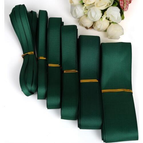 5 Yards 7/10/15/20/25/38mm Dark Green Grosgrain Ribbons Packing Material DIY Crafts Decor Wedding Party Decoration Gift Wrapping