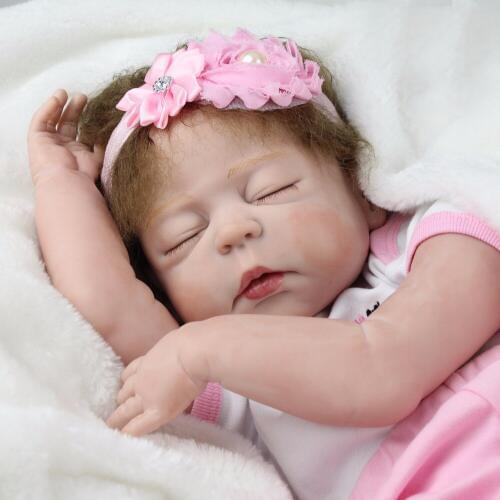 57cm Full Silicone Body Reborn Baby Doll Toys reborn Vinyl Newborn bathe princess modeling bathe sleeping baby Birthday Gift