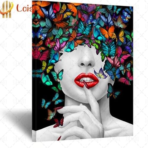 5D DIY Butterfly dream woman abstract Diamond Painting cross stitch full square/round diamond embroidery mosaic painting decor