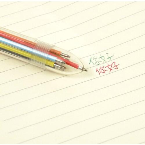 8 Colors Transparent 8 In 1 Ballpoint Pen Creative Stationery Material Escolar For Student Gift Transparent Random Plastic Hot