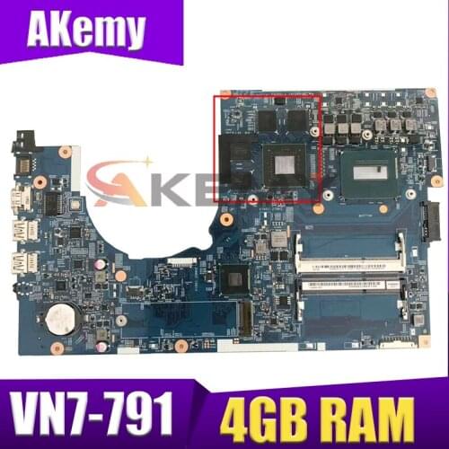 Akemy laptop Motherboard For ACER Aspire VN7-791 i7-4710HQ Mainboard 14204-1 SR1PX N15P-GT-A2 With 4GB RAM DDR3