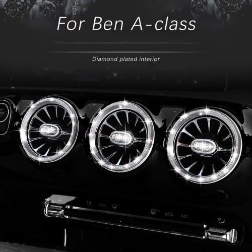 Car Center Console Air Conditioning Outlet Sequins Decoration For Mercedes Benz A W177 B W247 Class CLA C118 GLB GLA 2020-2021