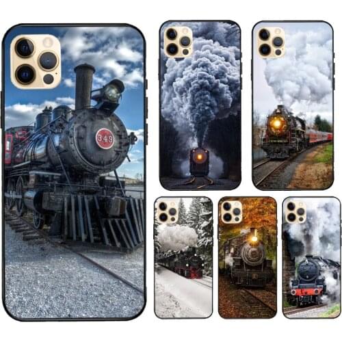 Vintage Steam Train Railway Case For iPhone 12 Pro Max mini XS XR SE 2020 6S 7 8 Plus Coque For iPhone 11 Pro Max