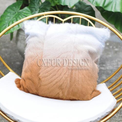 CX-D-140 Tip Dyed Real Lamb Fur Pillow ~Drop Shipping