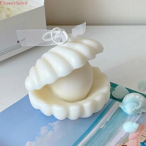 DIY Handmade Scented Candle Mold Korean Style Large Pearl Shell Silicone Mold 3d Candle Mold Silicone Candle Making