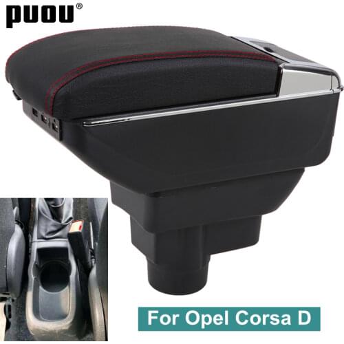 For Opel Corsa Armrest Box Opel Corsa D Universal Car Central Armrest Storage Box cup holder ashtray modification accessories