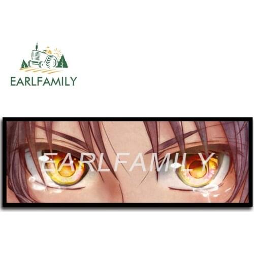 EARLFAMILY 13cm x 4.6cm for Attack on Titan Eyes Car Stickers Camper Car Accessoires Decal Refrigerators Waterproof Sunscreen