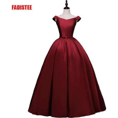 FADISTEE 2018 new arrive party prom dress Vestido de Festa ball gown satin lace-up bow long style dress
