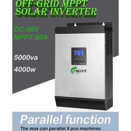 5000va Solar Inverter 48V Hybrid Inverter Pure Sine Wave 60A MPPT with parallel function can parallel 9 pcs machines the max