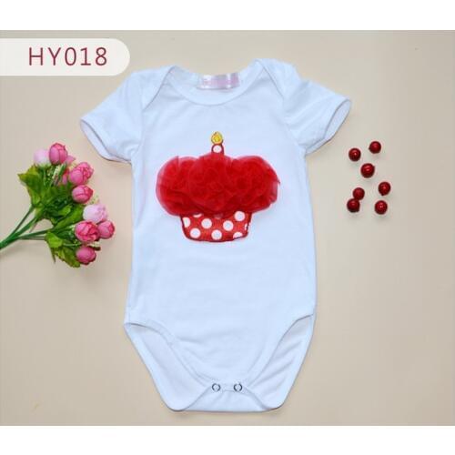 Newborn baby girl bodysuits Flower cake toddler cotton jumpsuit clothing Infant birthday girl outfit roupas infantil meninas
